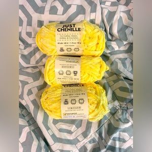 Just Chenille Yarn set of 3- Yellow